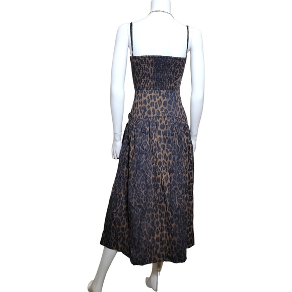 NWT $146 DAMSON MADDER Persephone Leopard Midi Dress 6 - Picture 6 of 7
